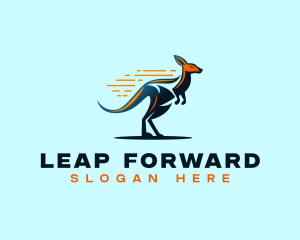 Leap - Fast Wild Kangaroo logo design