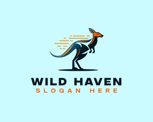 Fast Wild Kangaroo  logo design