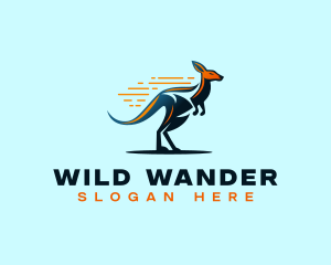 Fast Wild Kangaroo  logo design