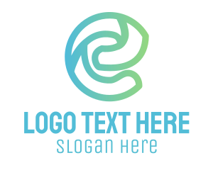 Green Energy - Stylish Outline E logo design