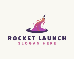 Rocket - Paint Brush Rocket logo design