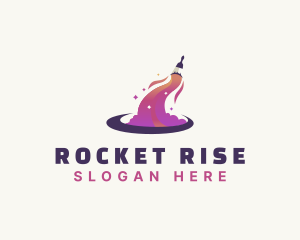 Launch - Paint Brush Rocket logo design