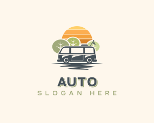 Minivan Road Trip Travel Logo