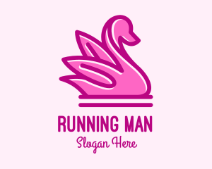 Pink Minimalist Swan Logo