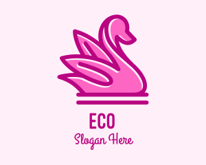 Swan - Pink Minimalist Swan logo design
