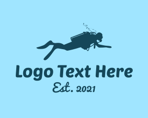 Scuba Gear - Blue Scuba Diver logo design