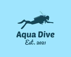 Scuba - Blue Scuba Diver logo design