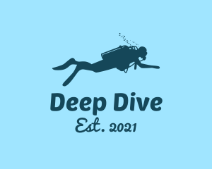 Blue Scuba Diver logo design