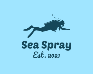 Blue Scuba Diver logo design