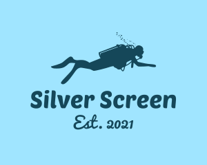 Diving - Blue Scuba Diver logo design
