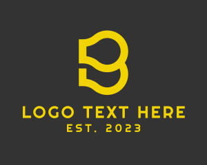 Electricity - Gold Light Bulb Letter B logo design