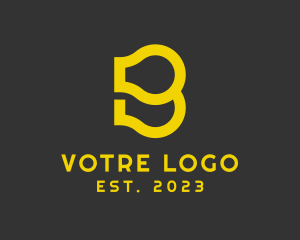 Outline - Gold Light Bulb Letter B logo design