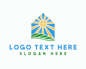 Vegan - Sun Nature Home logo design