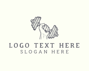 Exercise - Hand Dumbell Fitness logo design