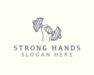 Hand Dumbell Fitness logo design