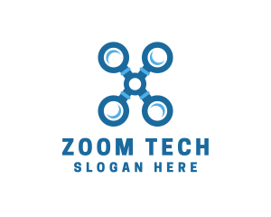 Magnifying Zoom Drone logo design