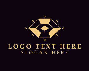 Elegant - Golden Crystal Gem logo design