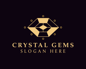 Golden Crystal Gem logo design