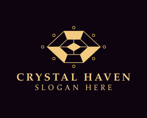 Golden Crystal Gem logo design