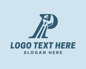 Engine - Wrench Tool Letter P logo design