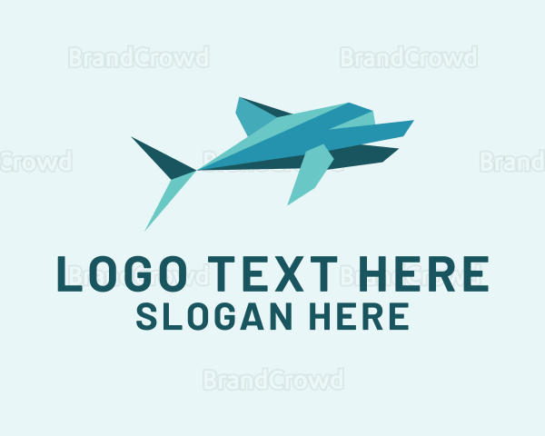 Dolphin Papercraft Origami Logo