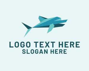 Waterpark - Dolphin Papercraft Origami logo design
