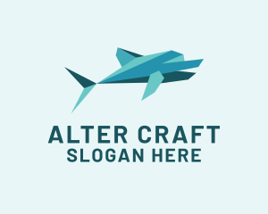 Dolphin Papercraft Origami logo design