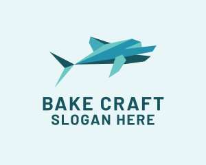 Dolphin Papercraft Origami logo design