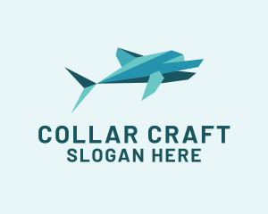 Dolphin Papercraft Origami logo design