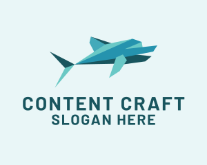 Dolphin Papercraft Origami logo design