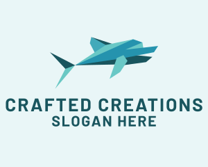 Dolphin Papercraft Origami logo design