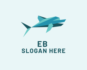 Fish - Dolphin Papercraft Origami logo design