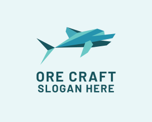 Dolphin Papercraft Origami logo design