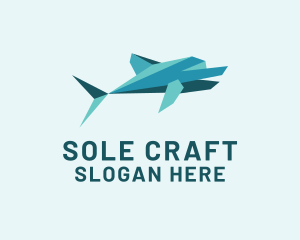 Dolphin Papercraft Origami logo design