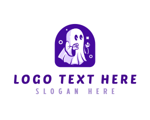 Ghost - Ghost Cartoon Gaming Character logo design