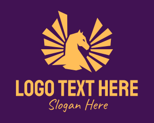 Horse Betting - Golden Pegasus Wings logo design