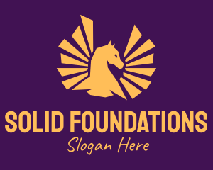 Golden Pegasus Wings Logo
