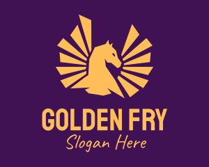 Golden Pegasus Wings logo design