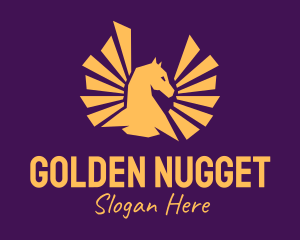 Golden Pegasus Wings logo design