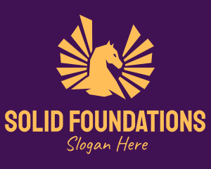 Steed - Golden Pegasus Wings logo design