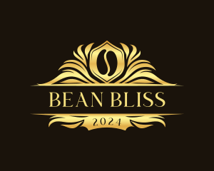 Premium Coffee Bean Crest logo design