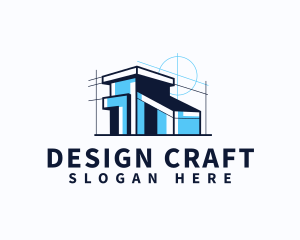 Architect - House Blueprint Architect logo design