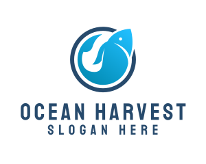 Blue Ocean Fishing  logo design