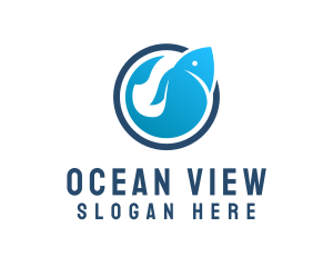 Blue Ocean Fishing  logo design