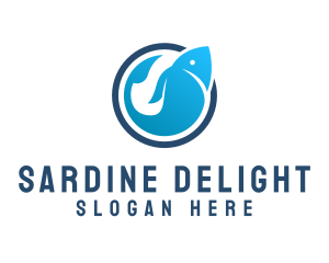 Sardine - Blue Ocean Fishing logo design