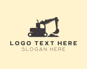 Excavator - Construction Excavator Heavy Equipment logo design