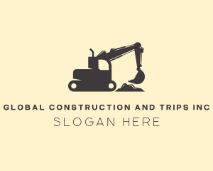 Excavate - Construction Excavator Heavy Equipment logo design