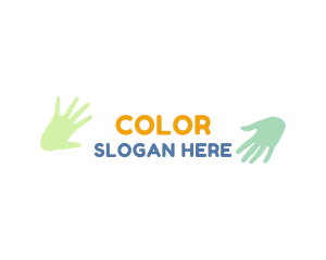 Colorful Hand Wordmark logo design