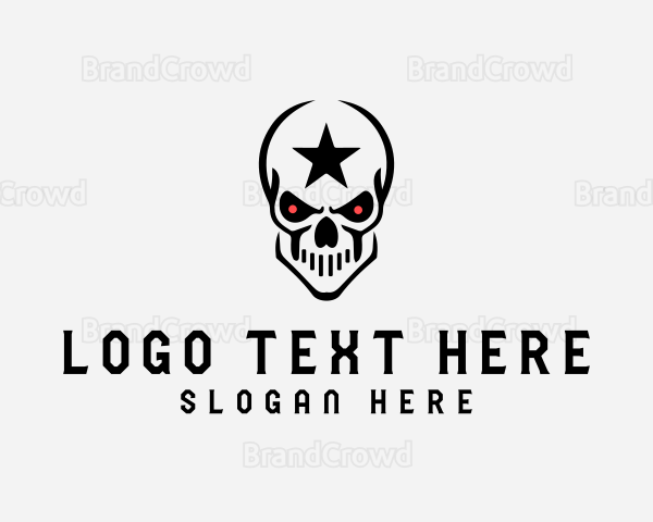 Spooky Star Skull Logo