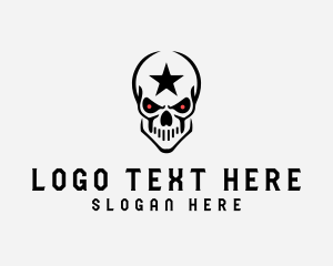 Black - Spooky Star Skull logo design